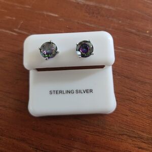 Sterling Silver Mystic Topaz Stud Earrings